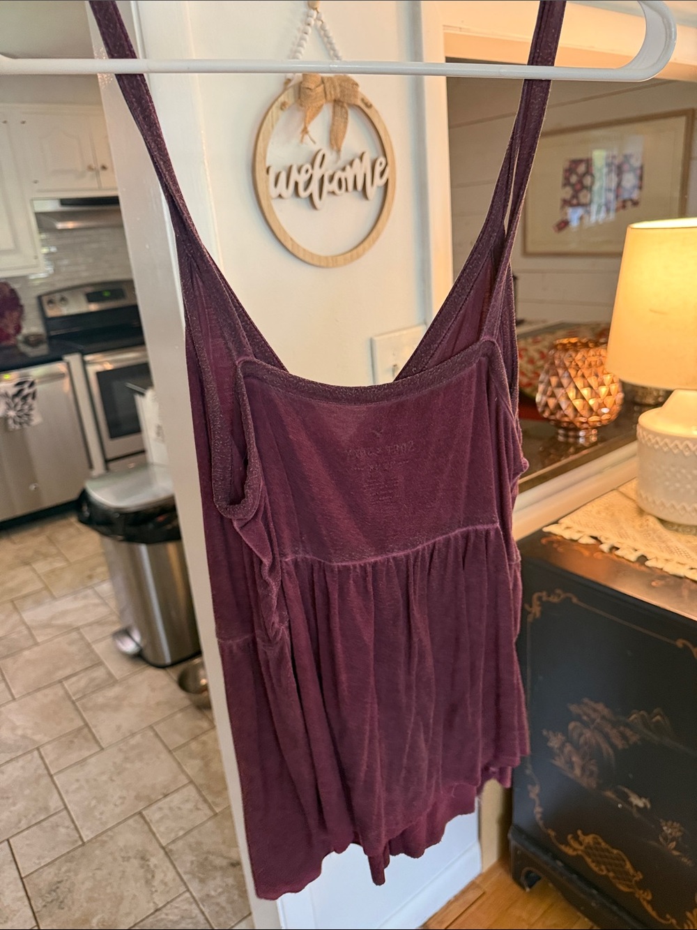 American Eagle Outfitters Plum Button-Front Tank Dress - Picture 5 of 5